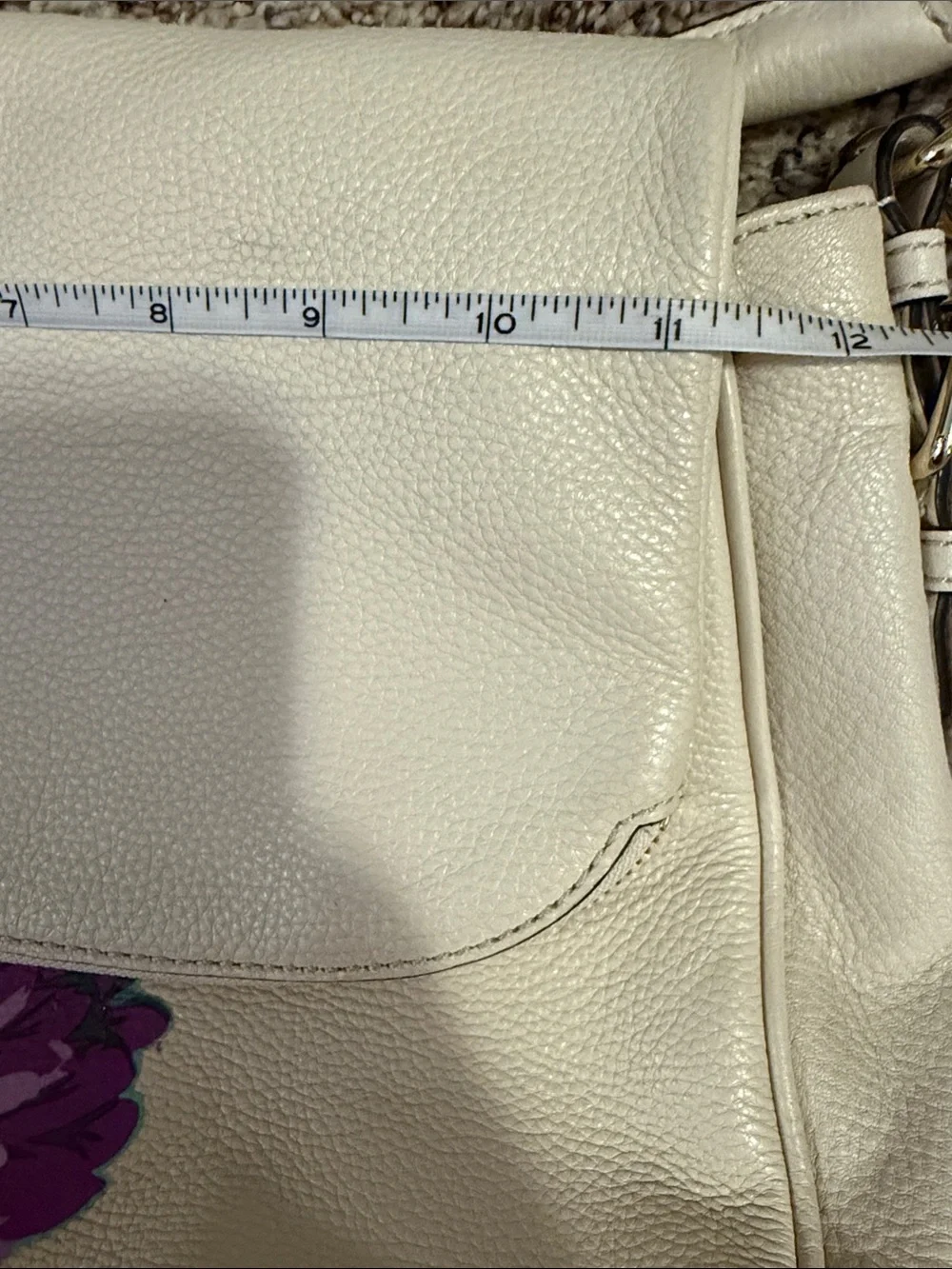 kate spade Cream Cobble Hill Devin Satchel Soft Pebble Cowhide Leather Upcycle